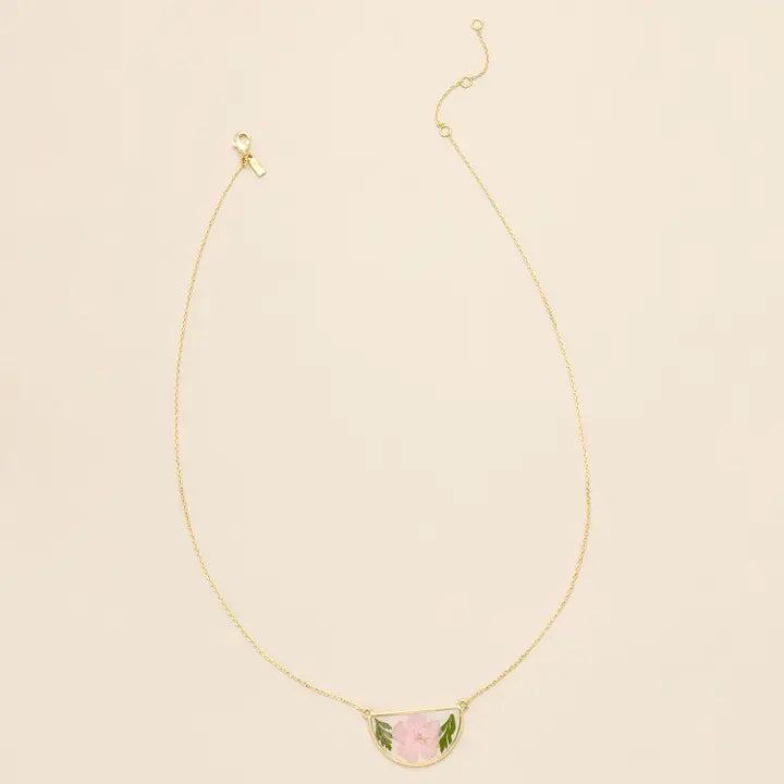 Pressed Flower Necklace - Cherry Blossom