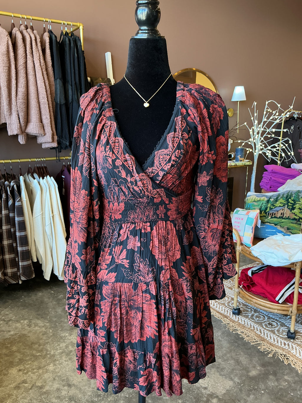 Red Rose Boho Dress