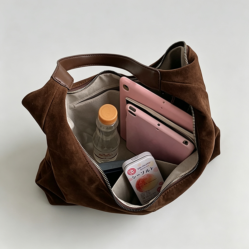 Faux-Suede Shoulder Bag