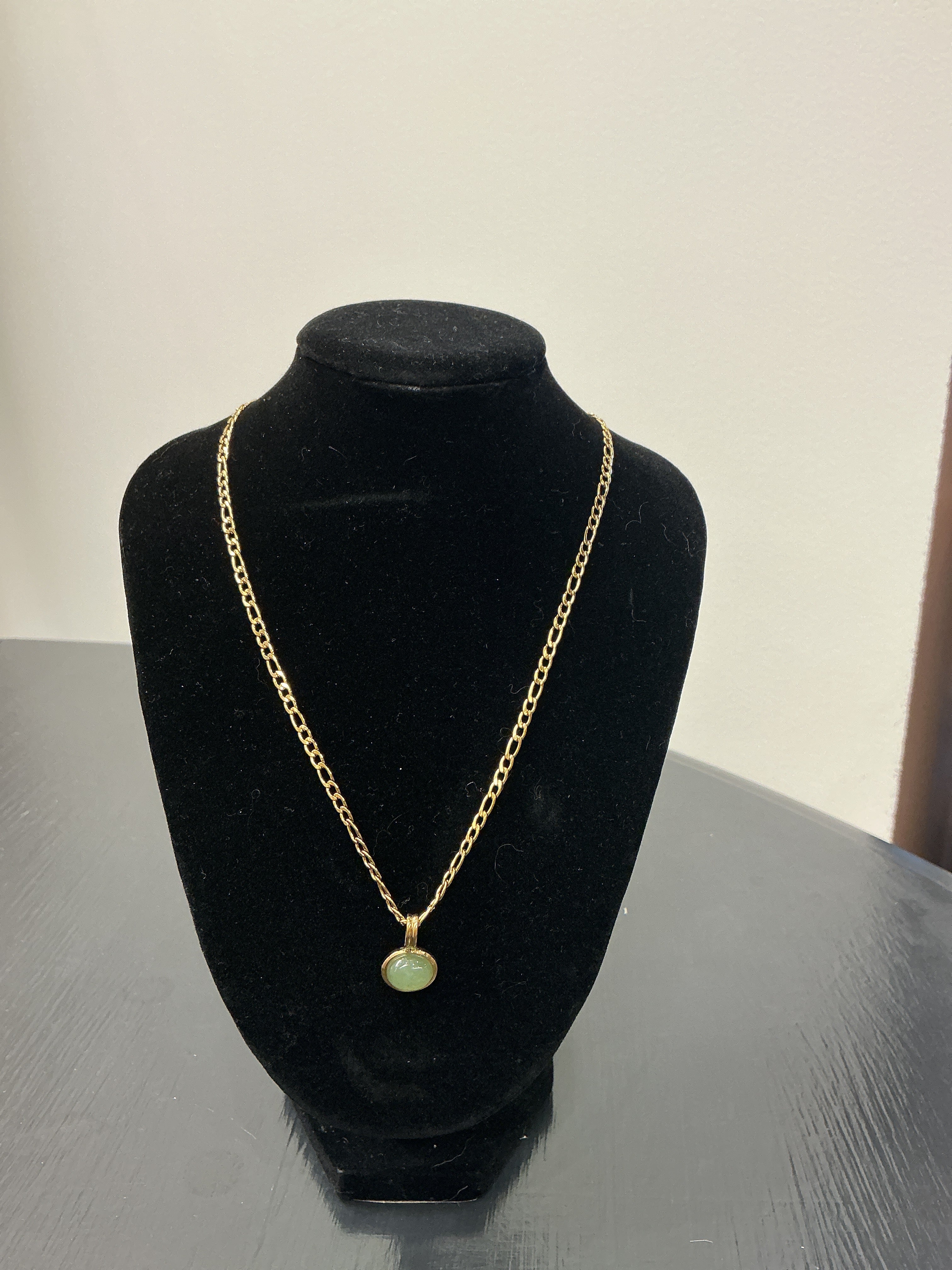 Winslow Green Stone Pendant Chain Necklace