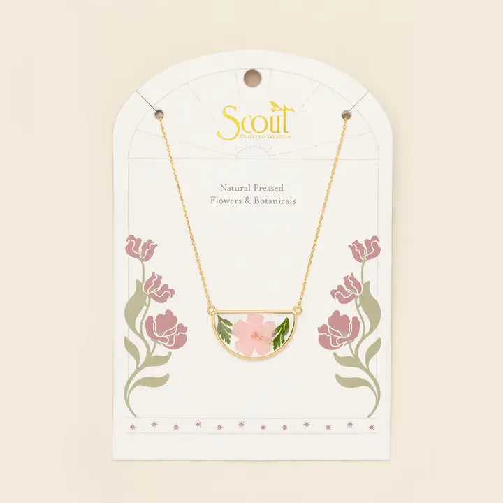 Pressed Flower Necklace - Cherry Blossom