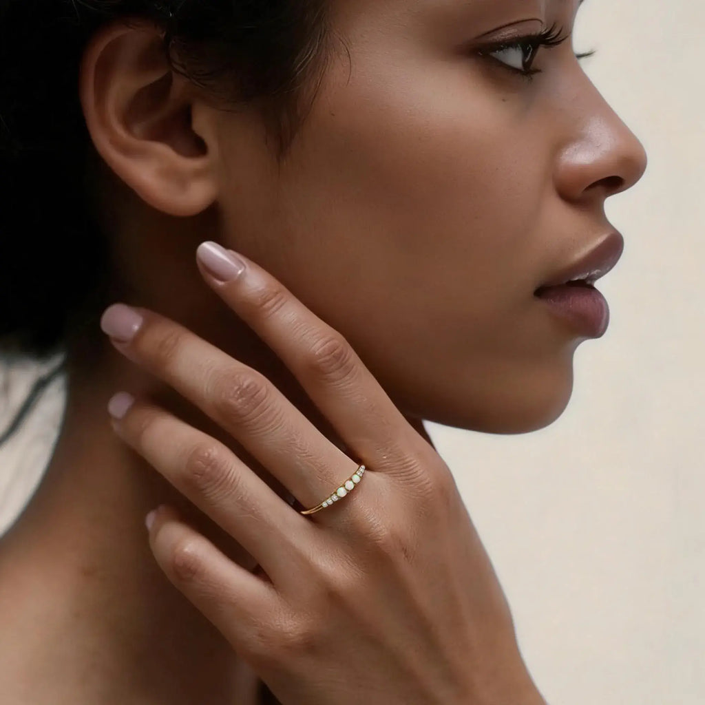 Dainty Triple Opal Ring