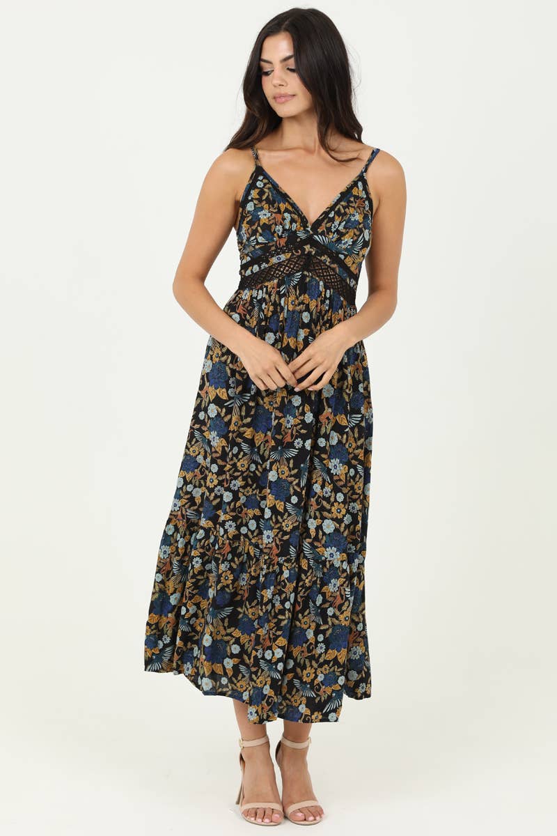 Gypsy Lace Trim Maxi Dress