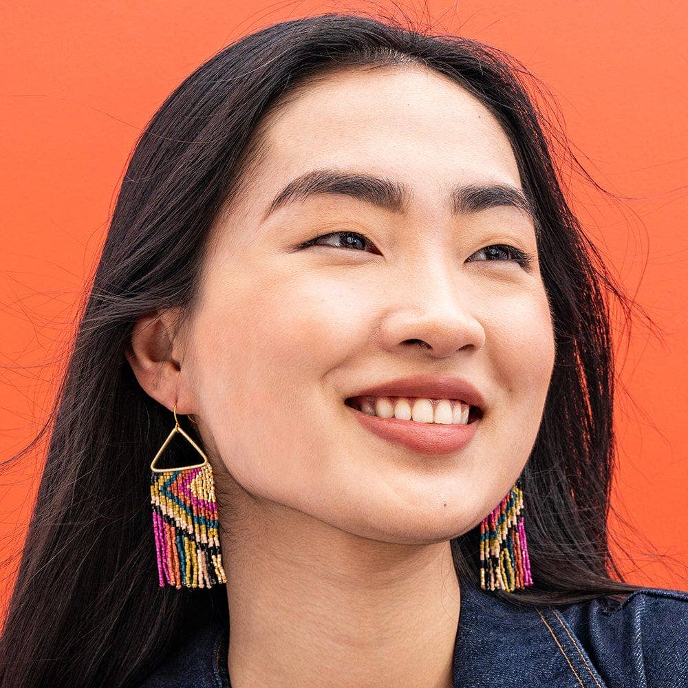 Penelope Beaded Fringe Earrings