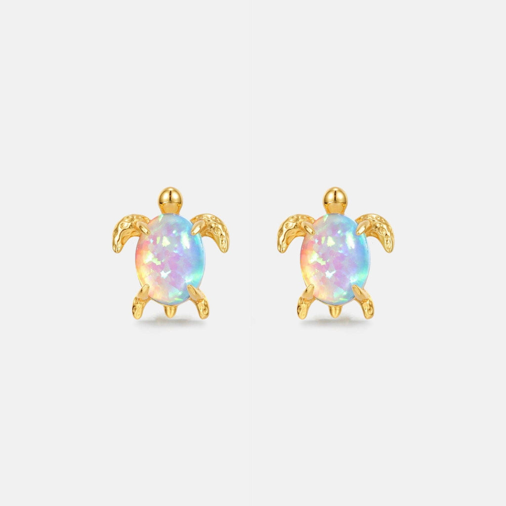 Opal Sea Turtle Stud Earrings