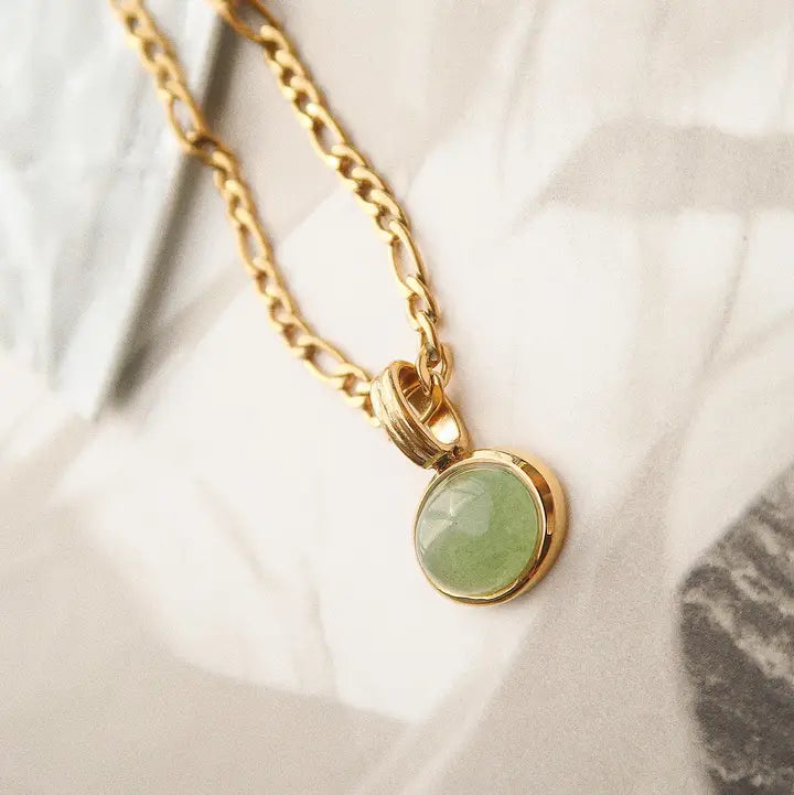 Winslow Green Stone Pendant Chain Necklace