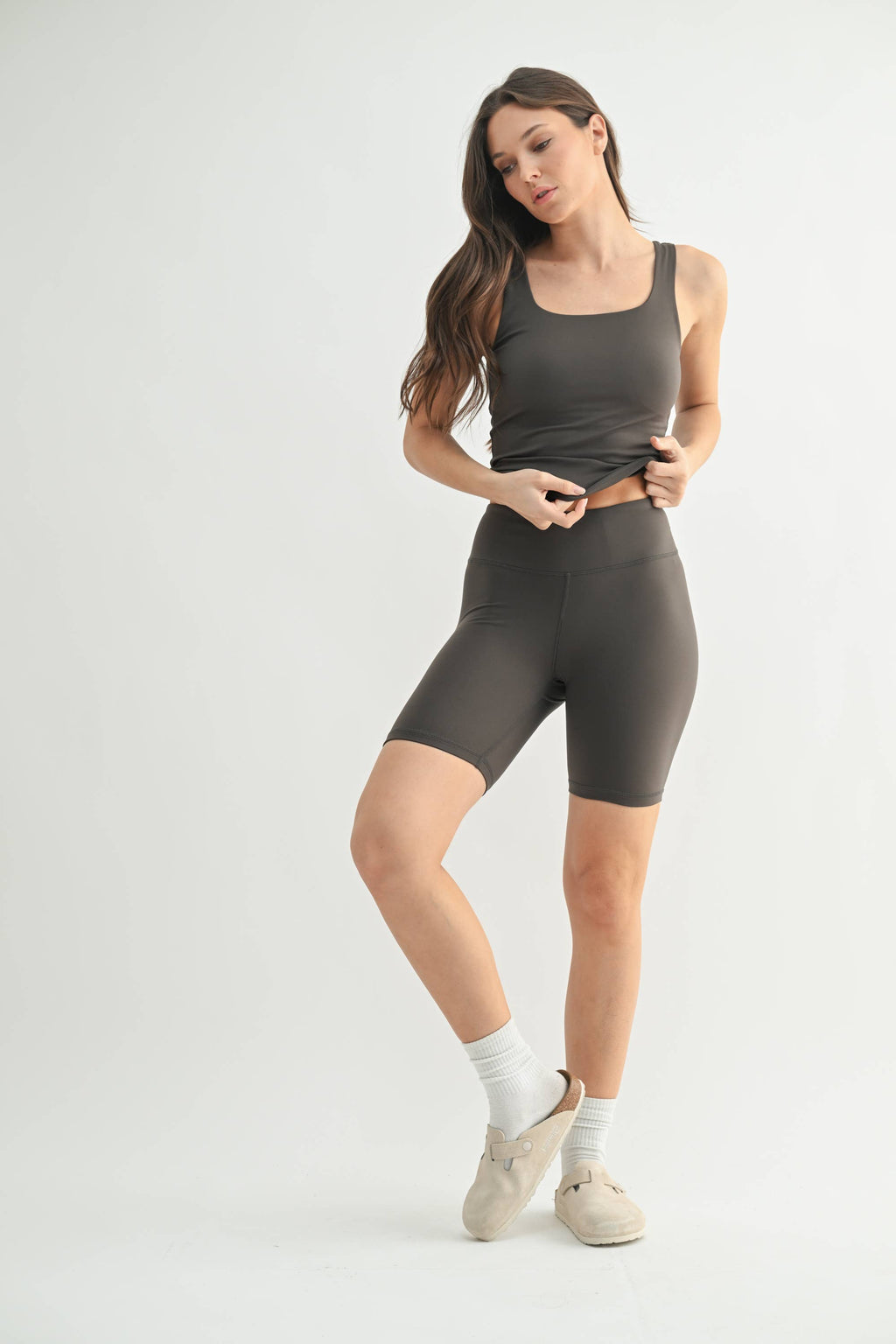 Lycra-Blend Square Neck Active Tank