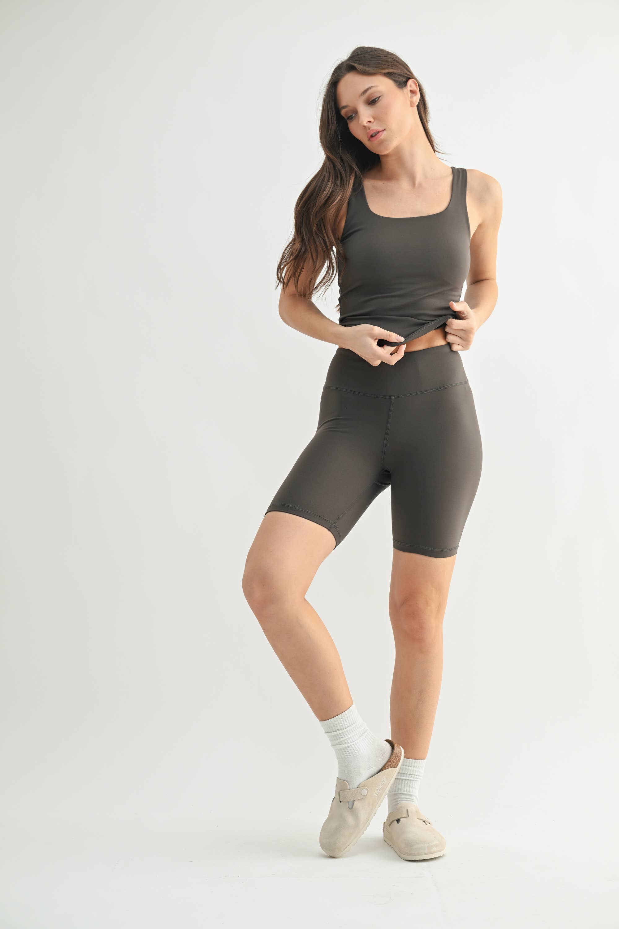 Lycra-Blend Square Neck Active Tank