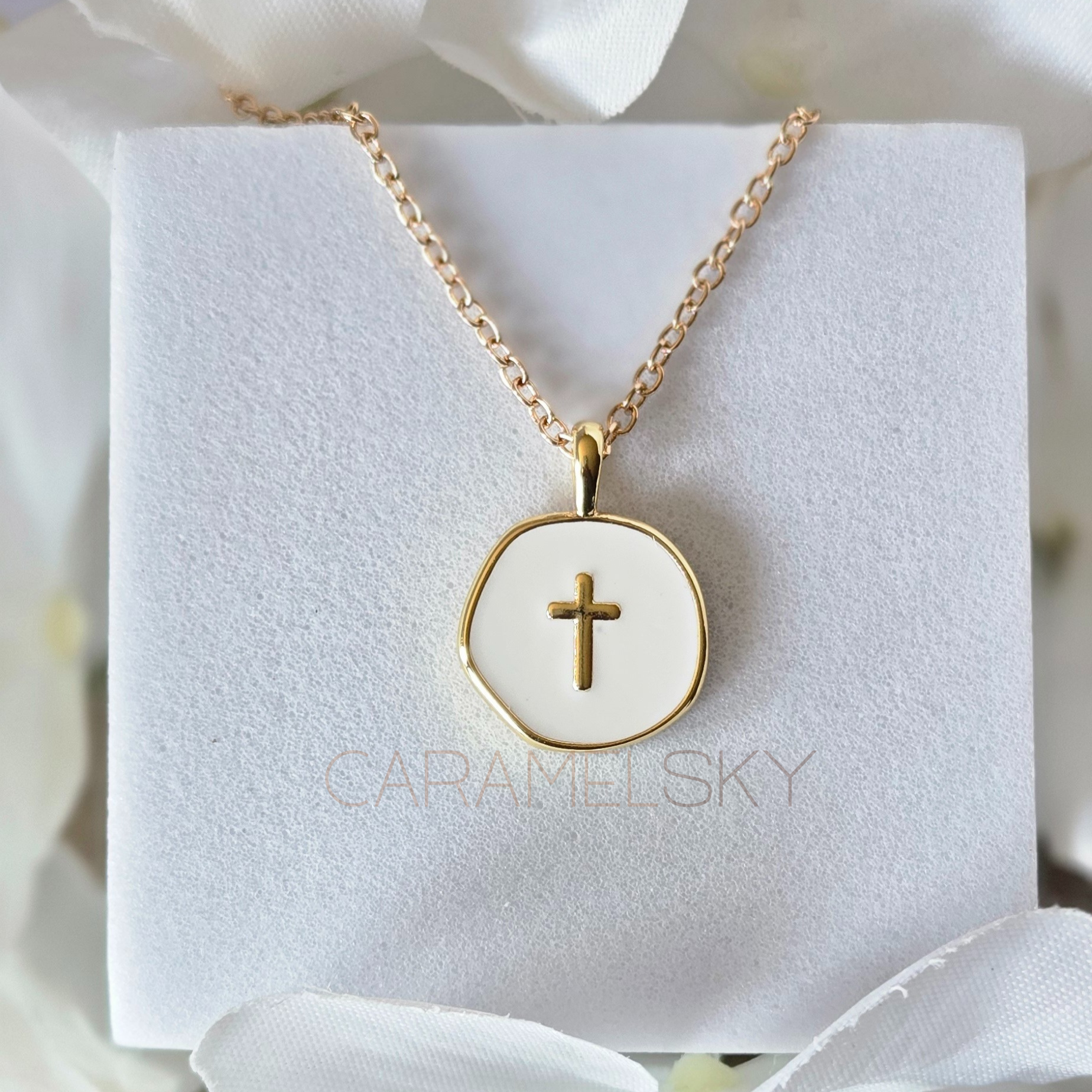 18k Gold-Plated Cross Necklace