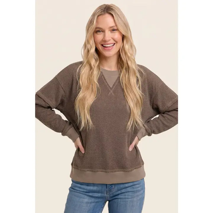 Reagan Waffle Knit Long Sleeve