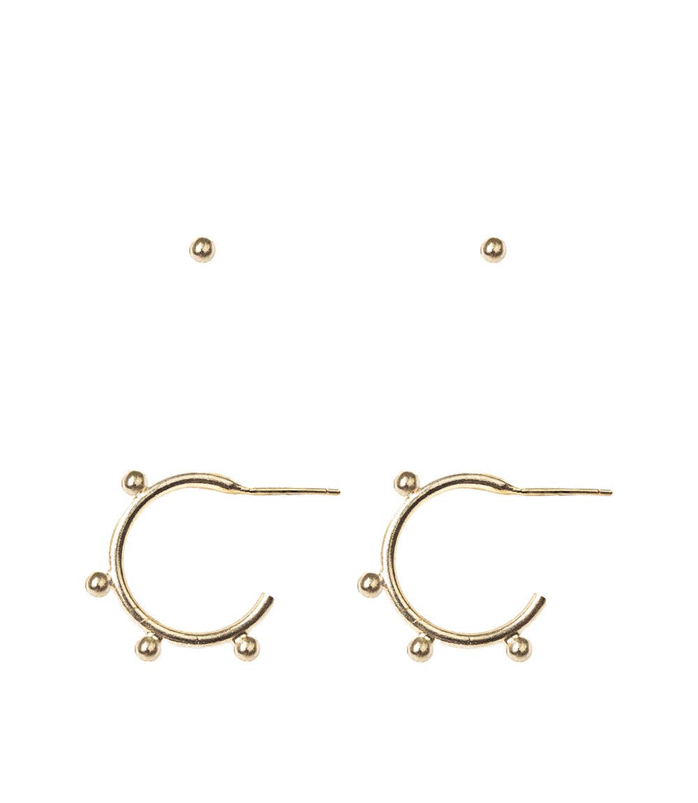 Stud & Dot Earring Set