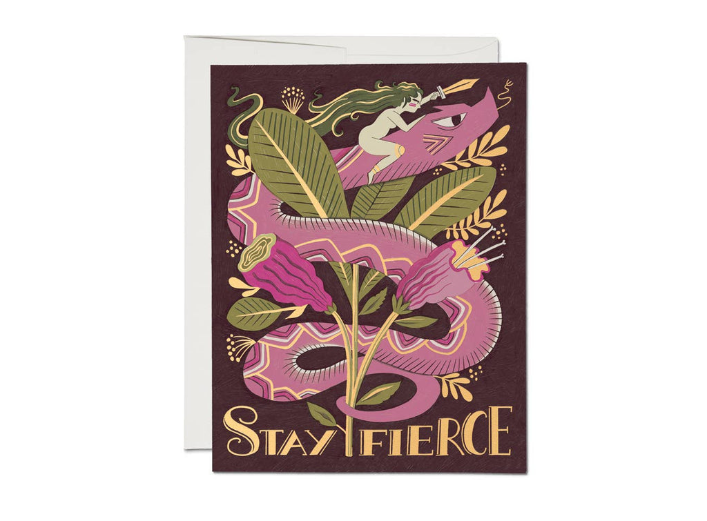 Fierce Snake friendship greeting card