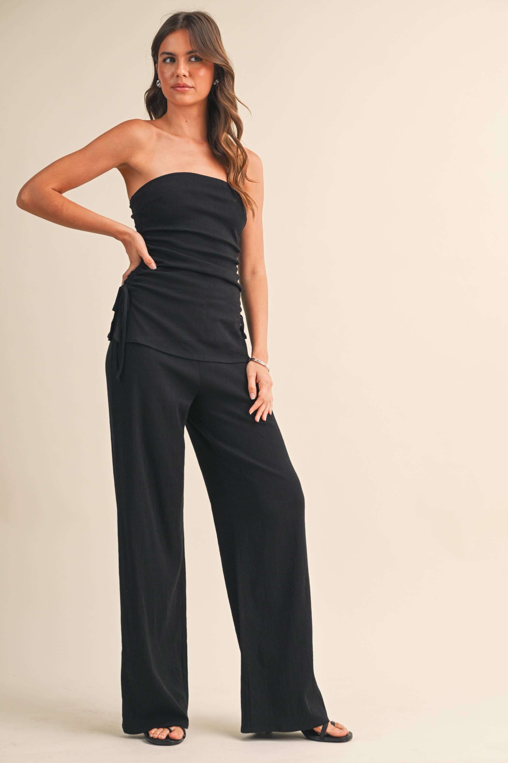Nelly Wide Leg Stretch Linen Pants