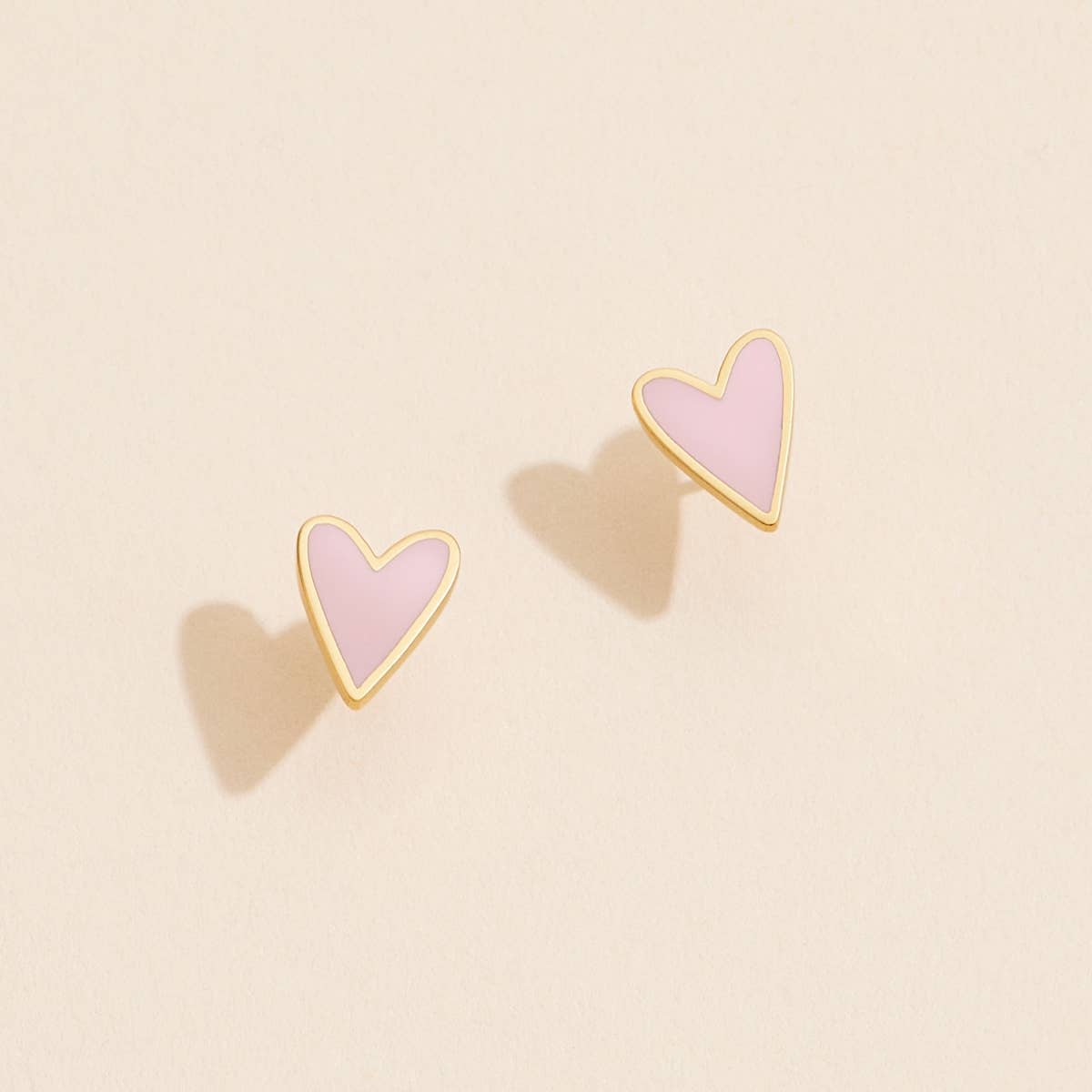 18K Gold-Dip Heart Stud Earrings