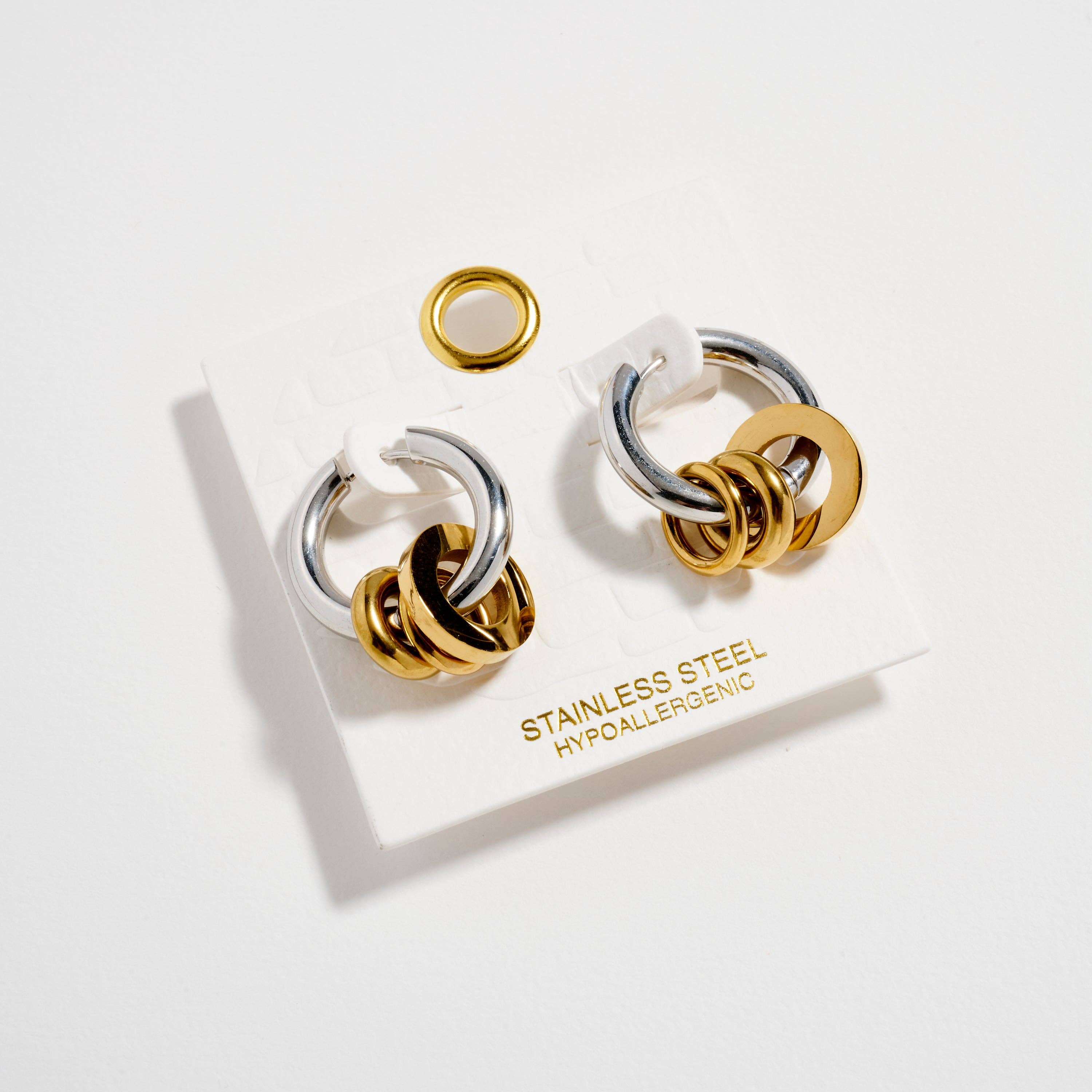 2-Tone Double Hoop Earrings