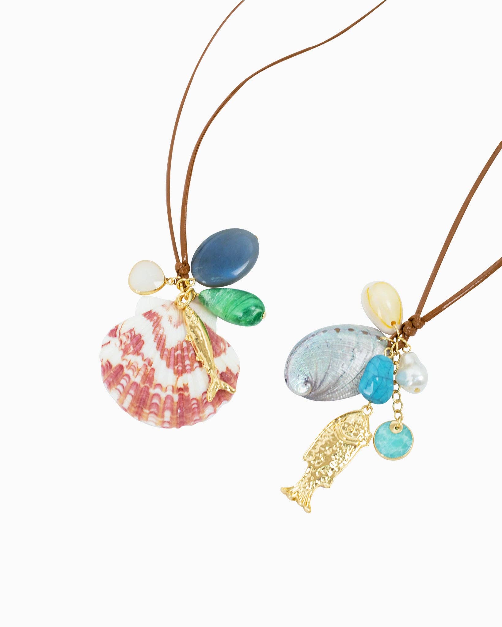 Mermaid Treasure Mix Charm Cord Necklace