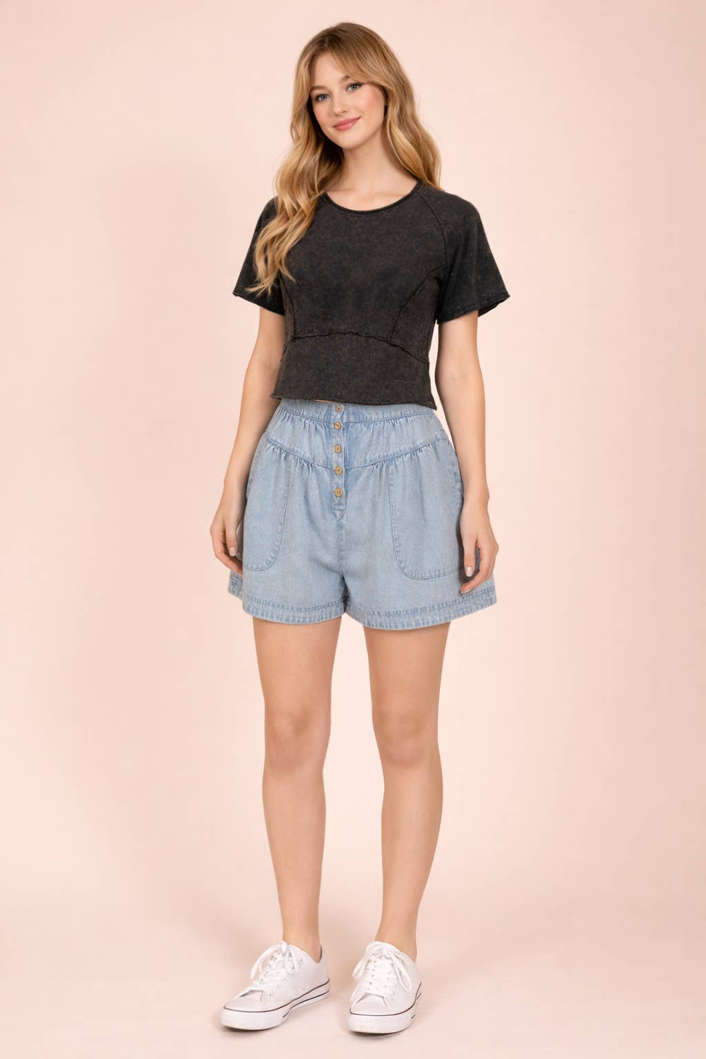 Nicole Washed Knit Crop Top