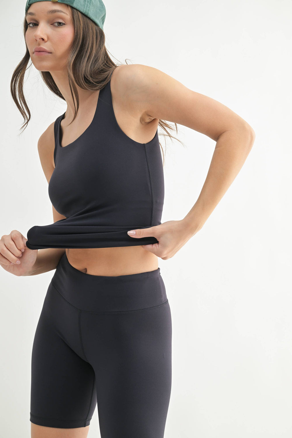 Lycra-Blend Square Neck Active Tank