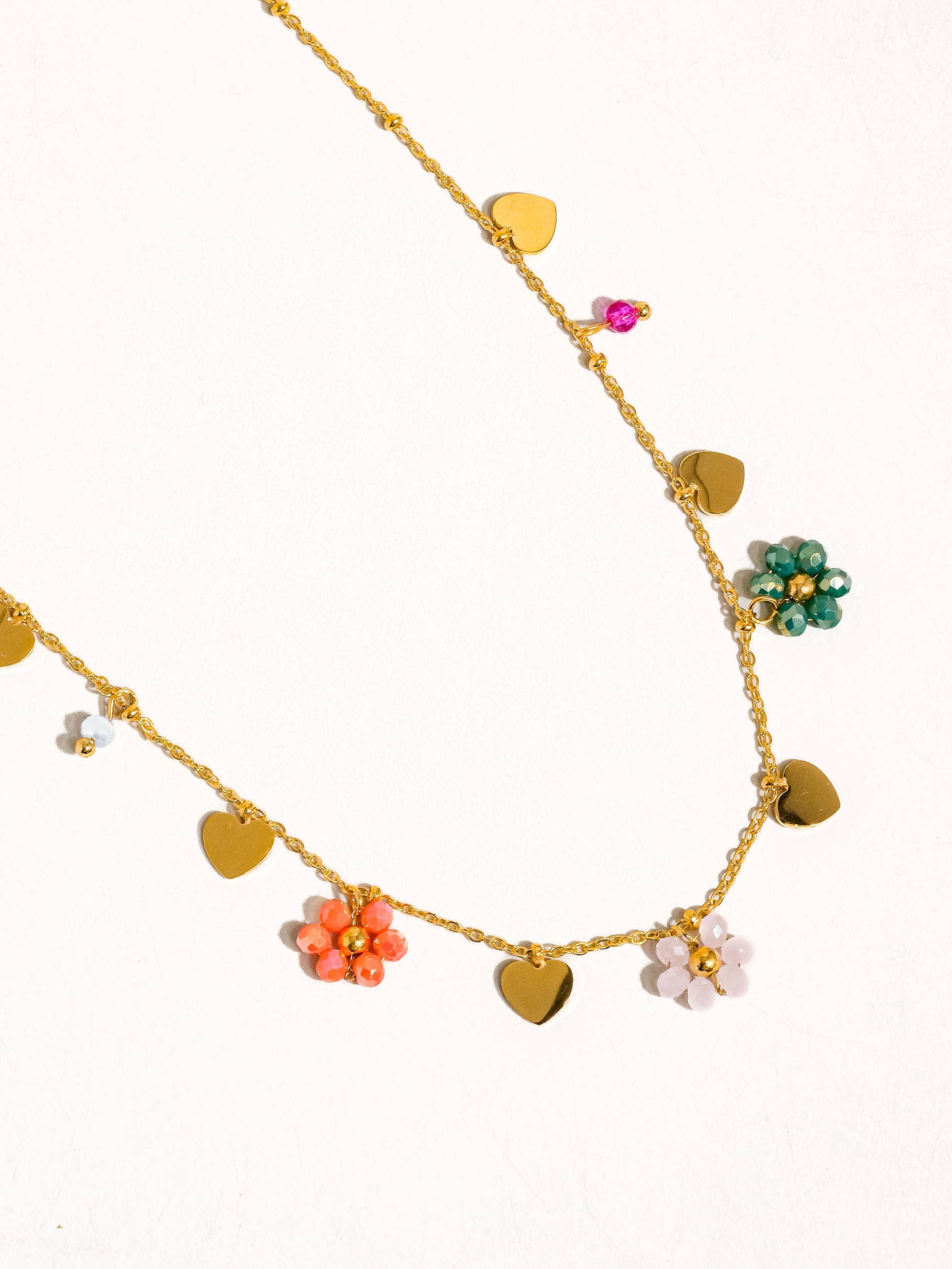Flora & Hearts 18K Gold Necklace
