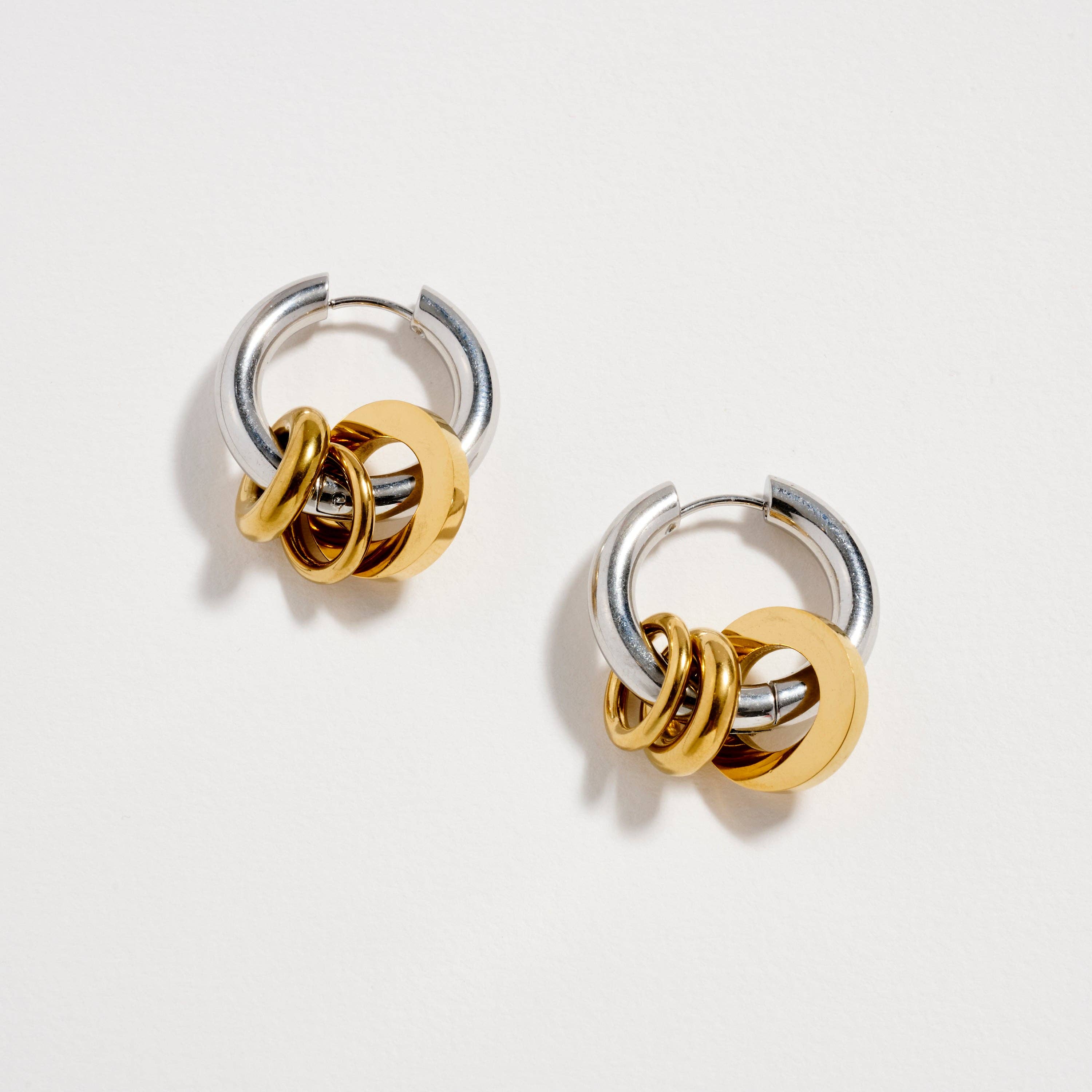 2-Tone Double Hoop Earrings