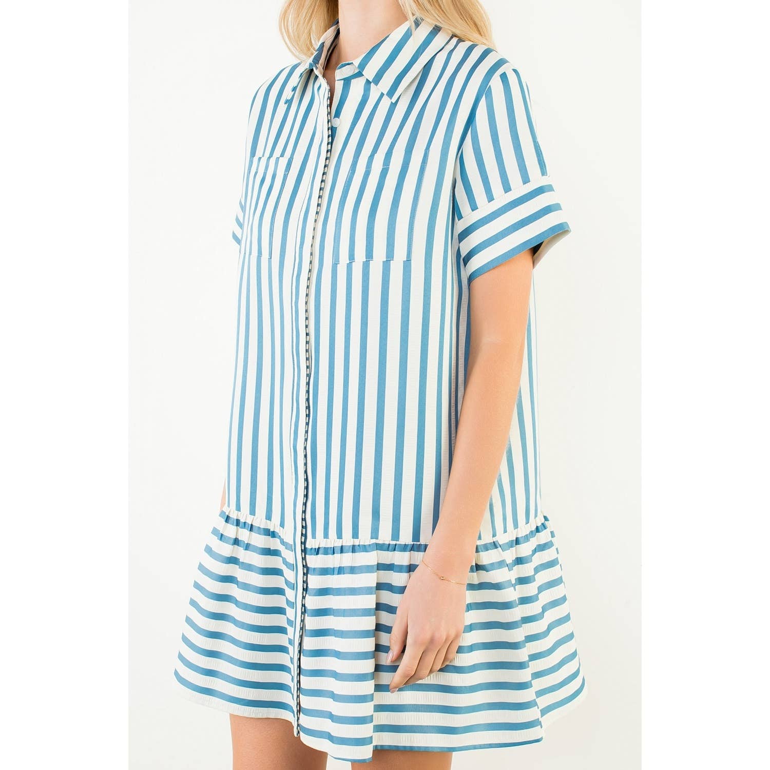 Teagan Striped Tiered Dress