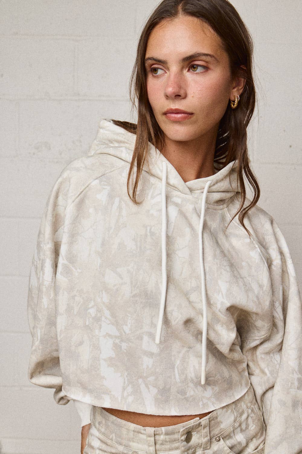 Blend-In Cropped Hooded Sweatshirt