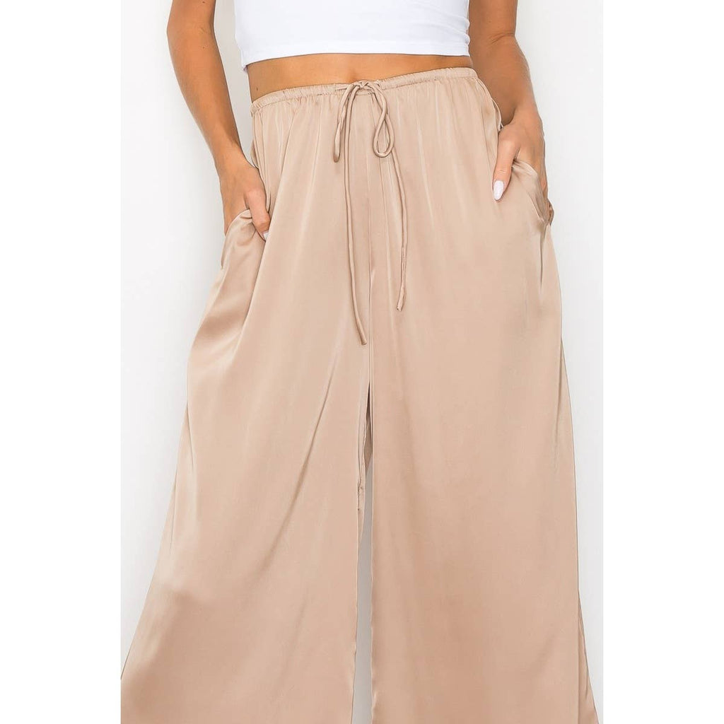 Savvy Satin Wide-Leg Pants