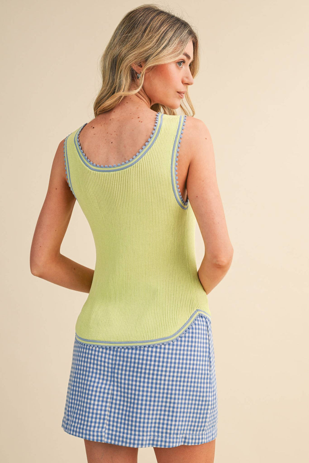 Tinsley Ribbed Picot Trim Tank