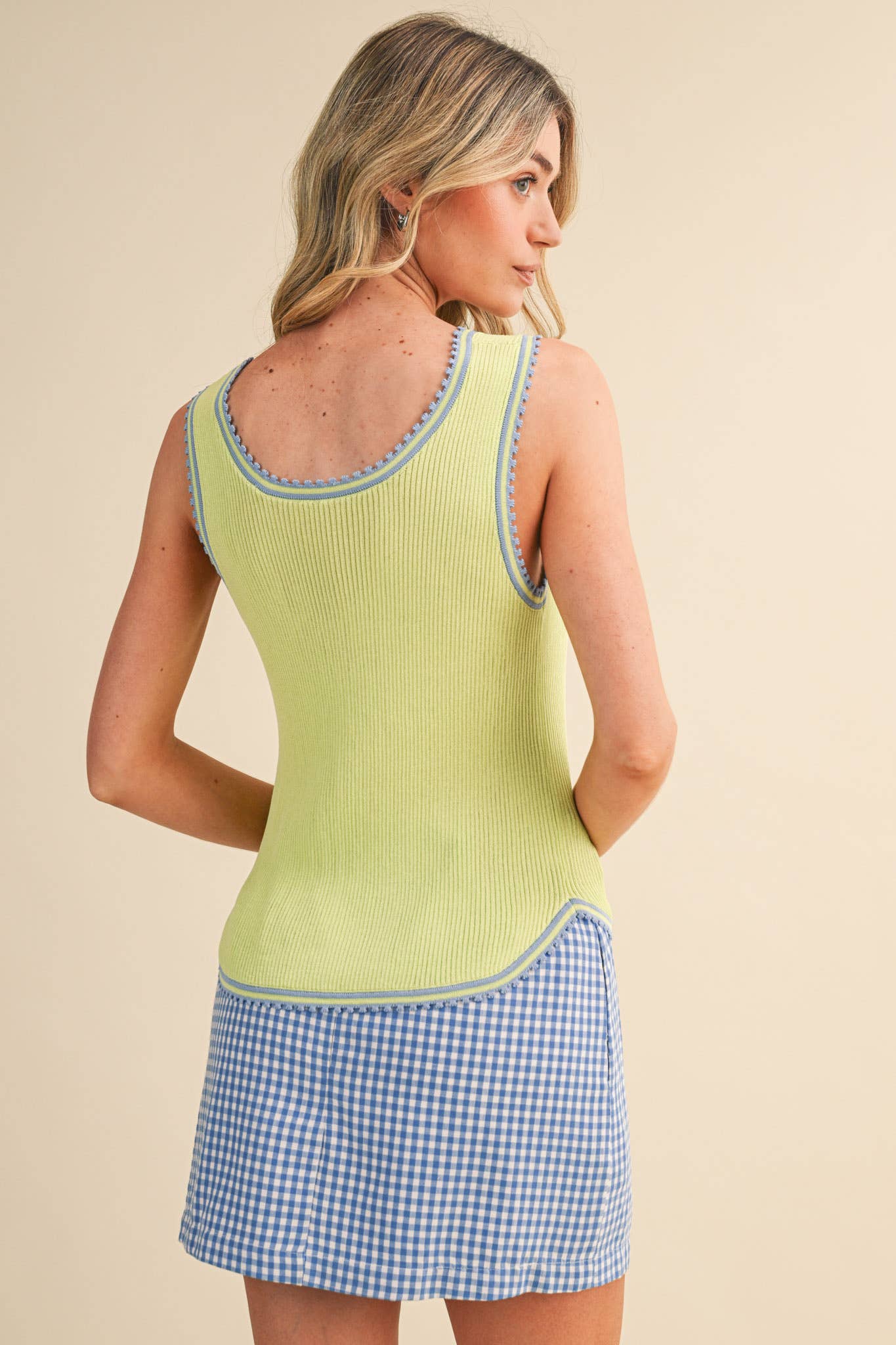 Tinsley Ribbed Picot Trim Tank