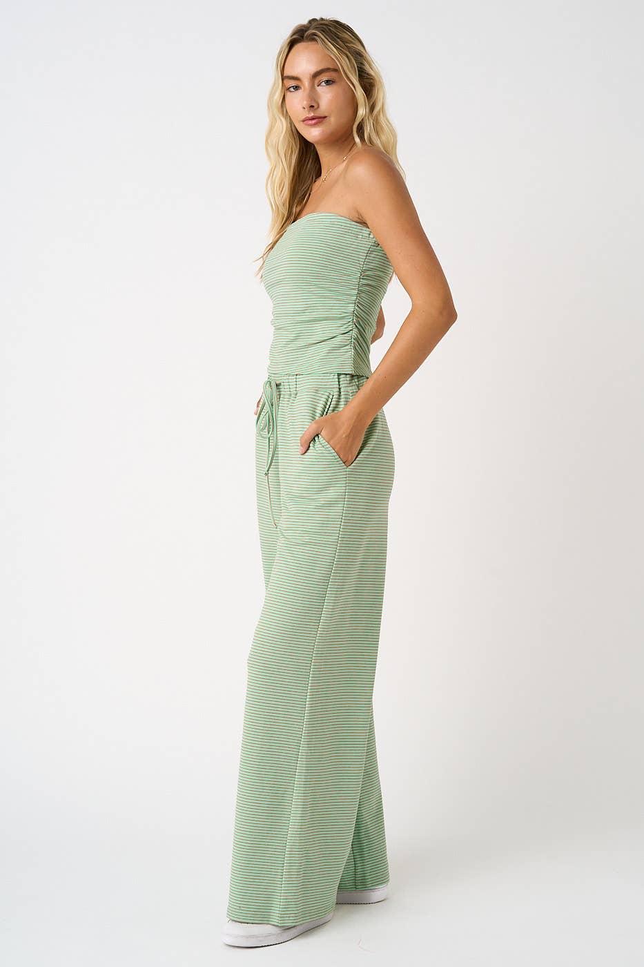 Morgan Striped Smocked Back Tube Top