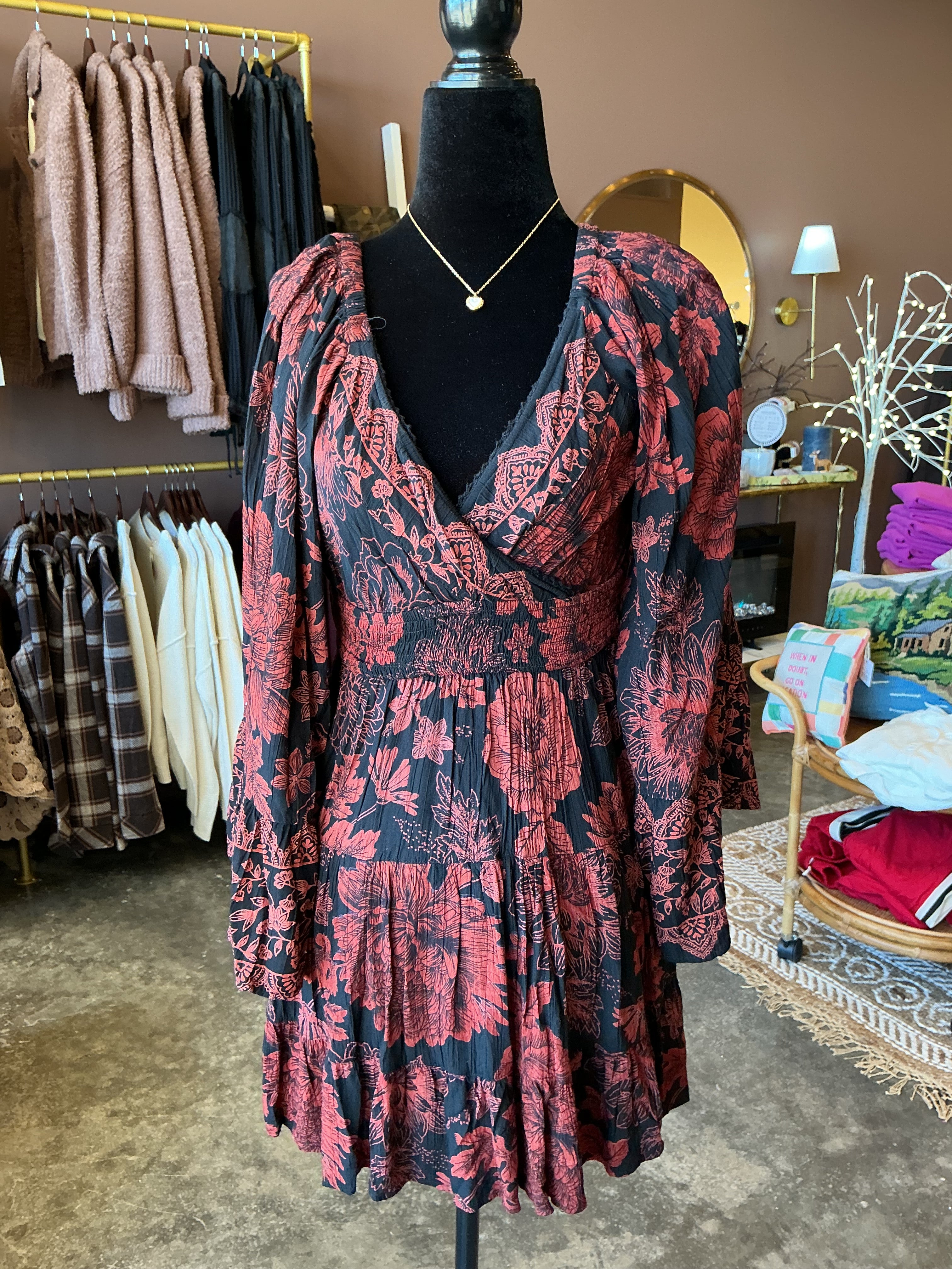 Red Rose Boho Dress