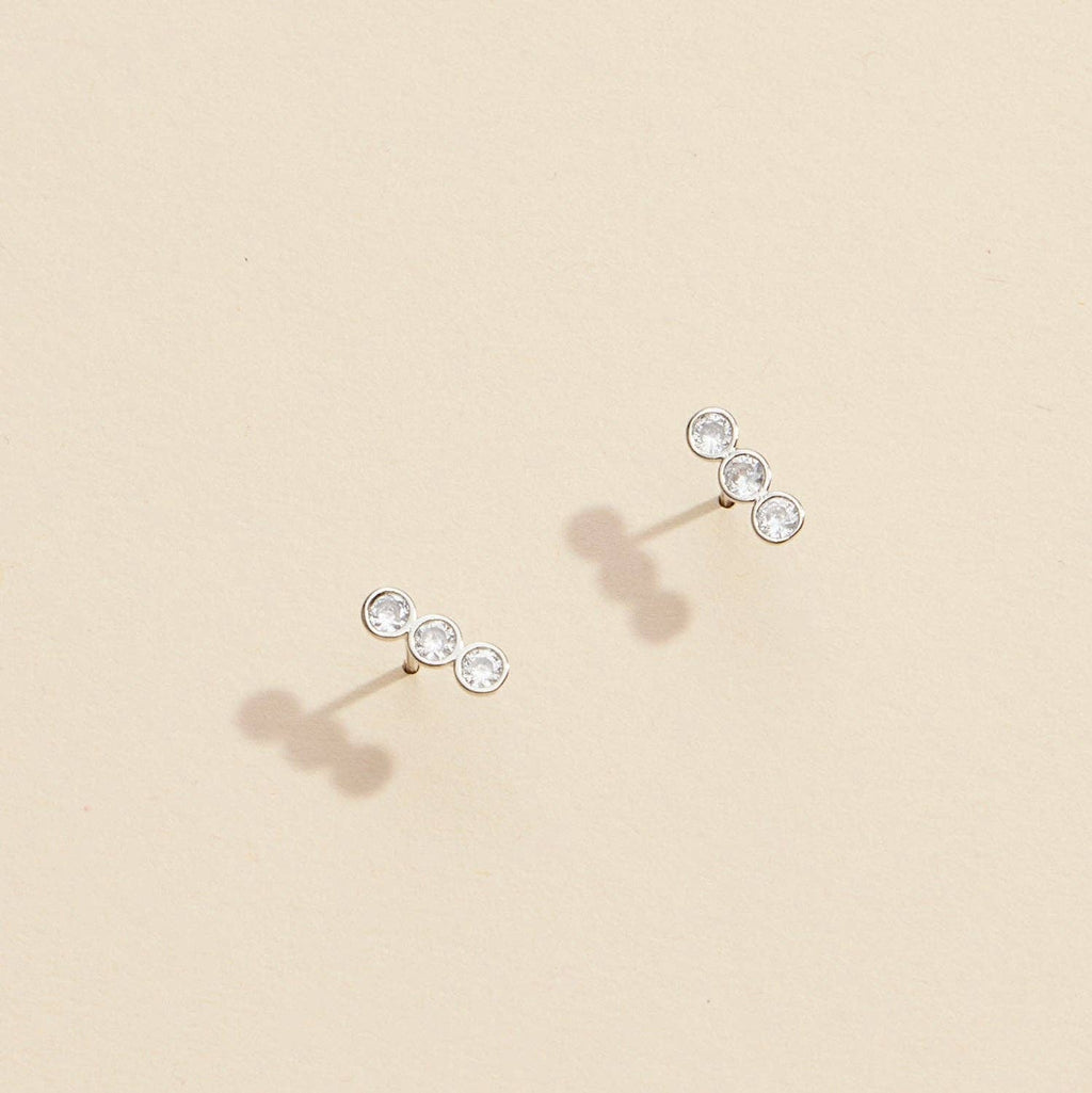 Trio Rhinestones Stud Earrings