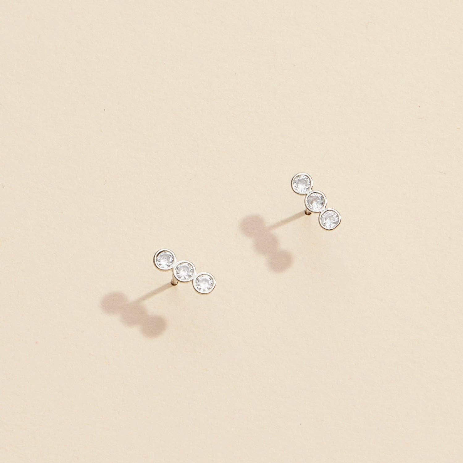 Trio Rhinestones Stud Earrings