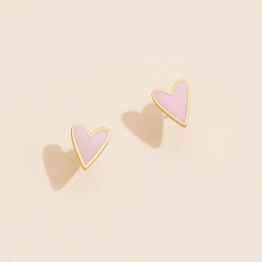 18K Gold-Dip Heart Stud Earrings