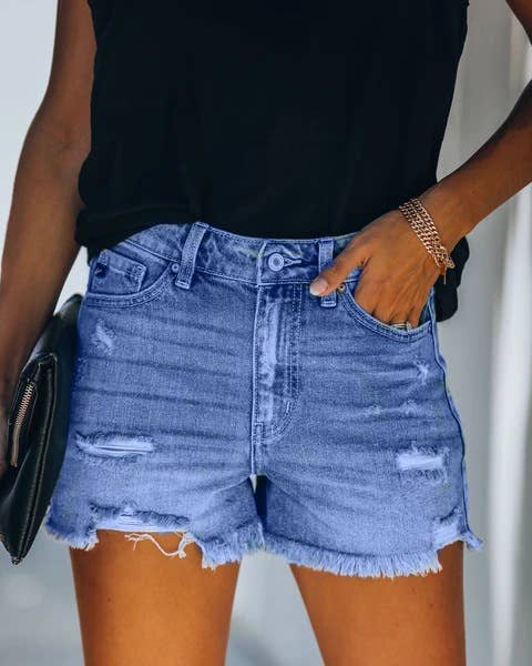 Jamie High-Waisted Stretch Denim Shorts