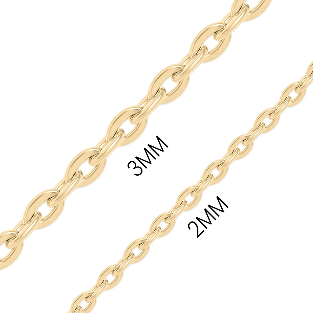 18K Gold PVD Stainless Steel Flat Oval Loop Chain