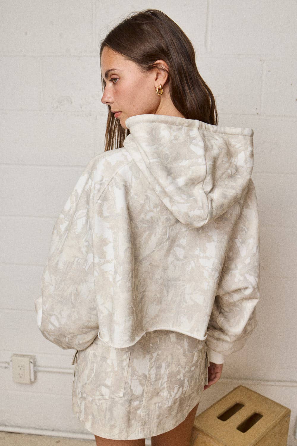 Blend-In Cropped Hooded Sweatshirt