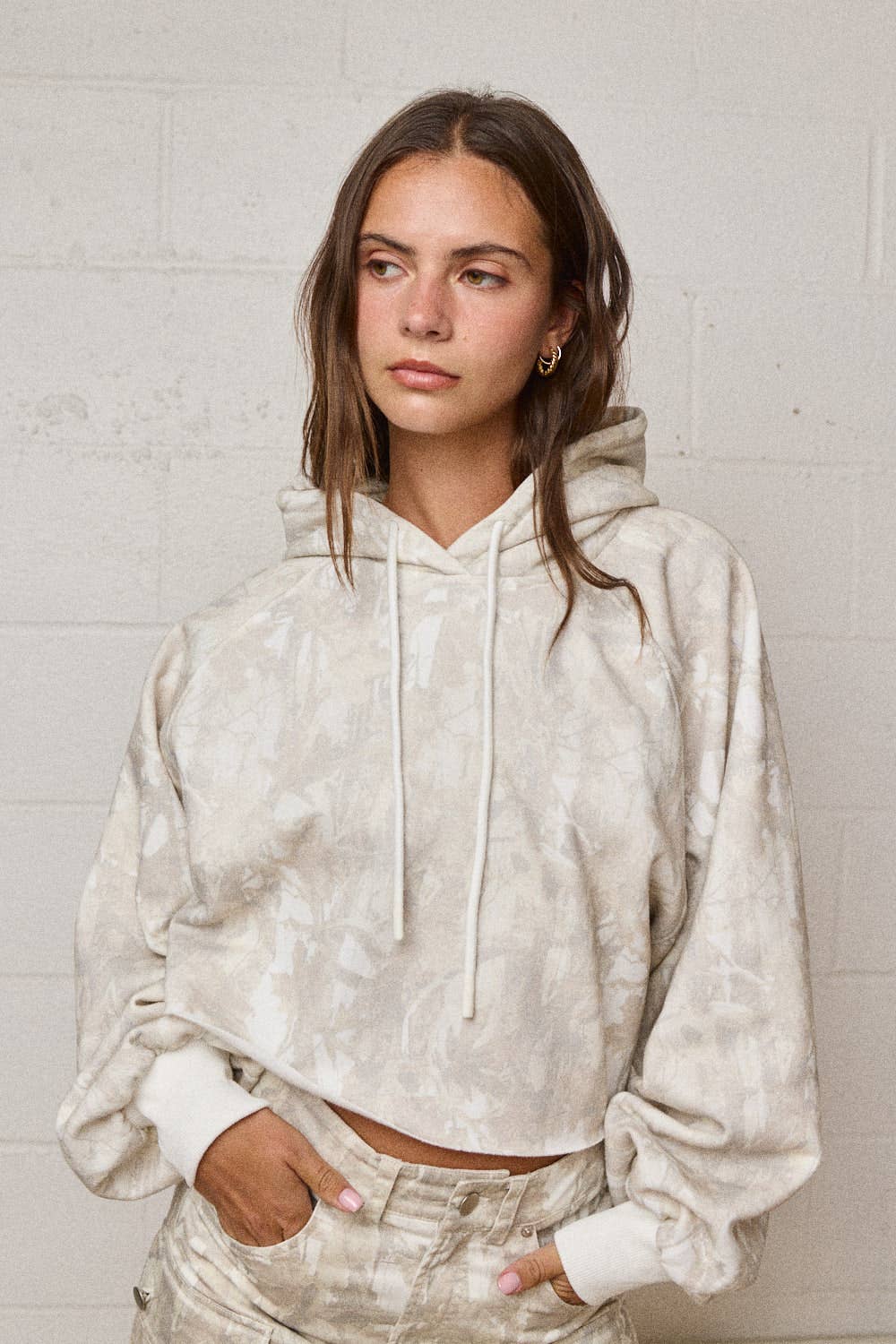 Blend-In Cropped Hooded Sweatshirt