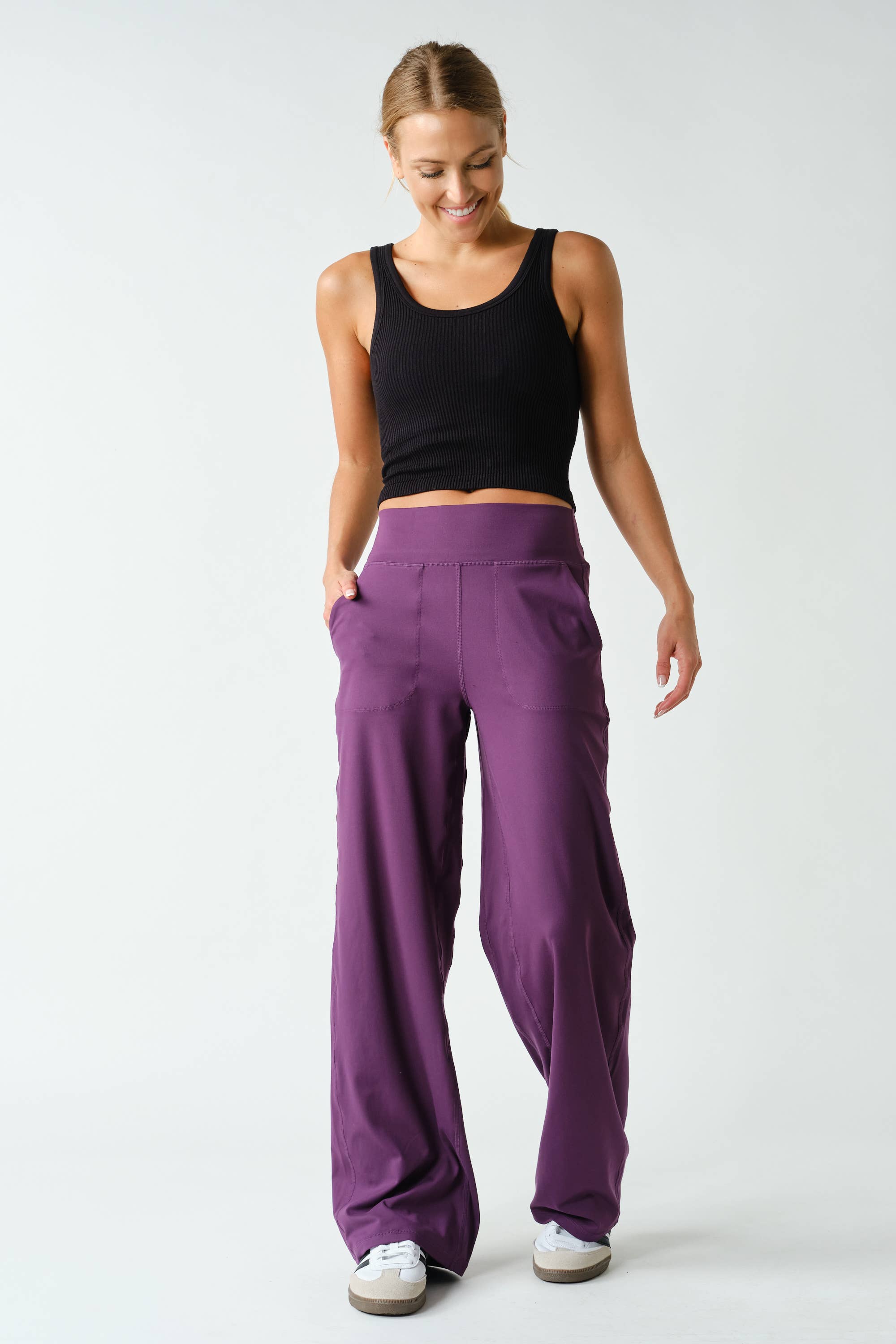 Ribbed Scoop-Neck Built-in-Bra Tank Top