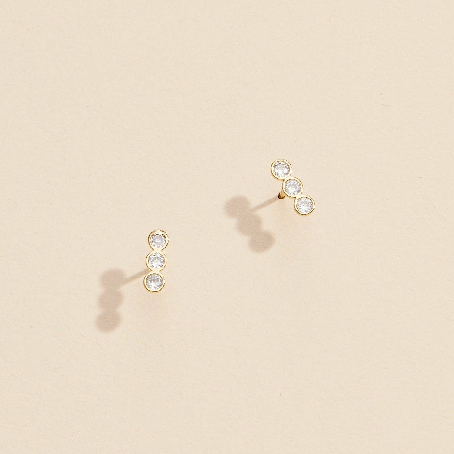 Trio Rhinestones Stud Earrings