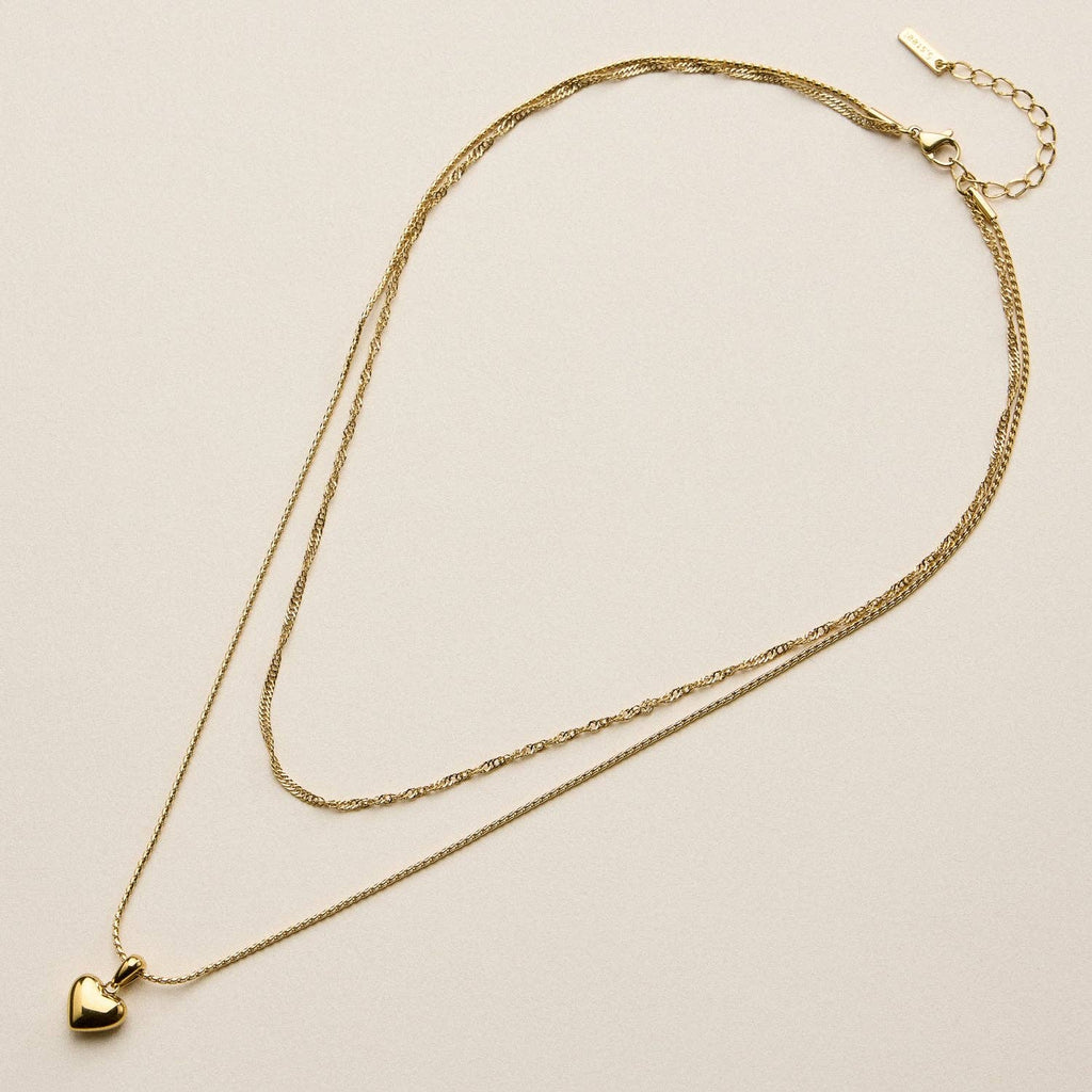 Layered Heart Necklace (Stainless Steel)