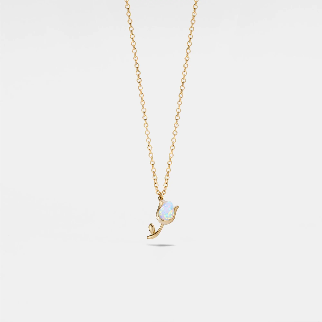 Tiny Opal Tulip Necklace