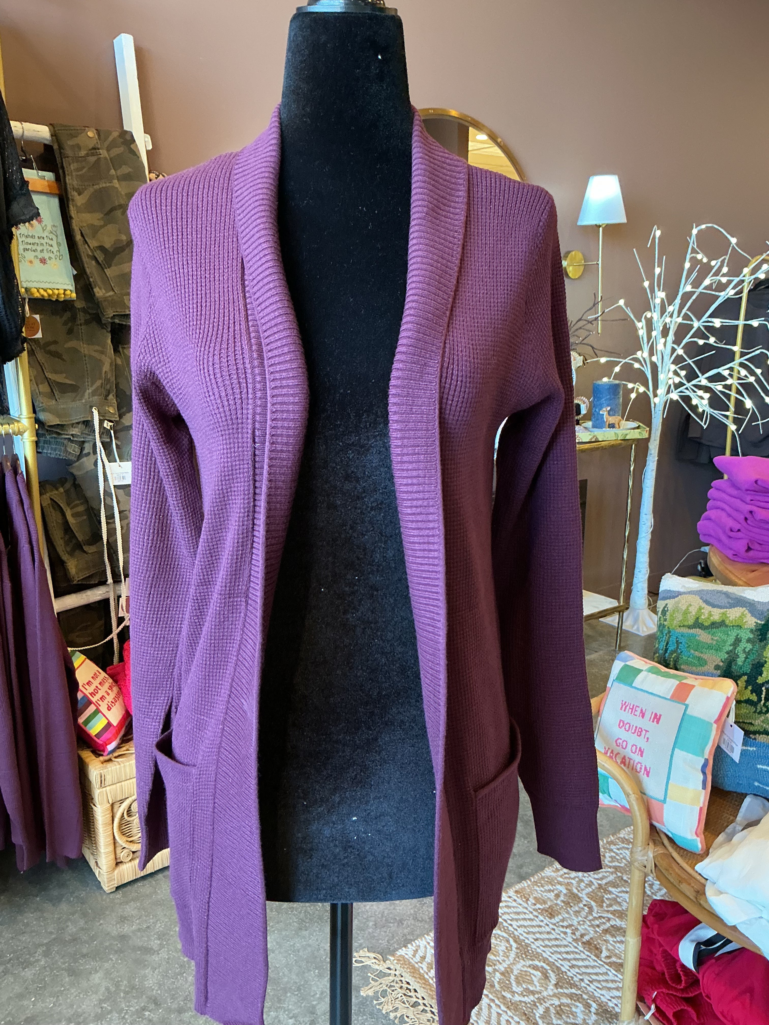 Allie Waffle Cardi