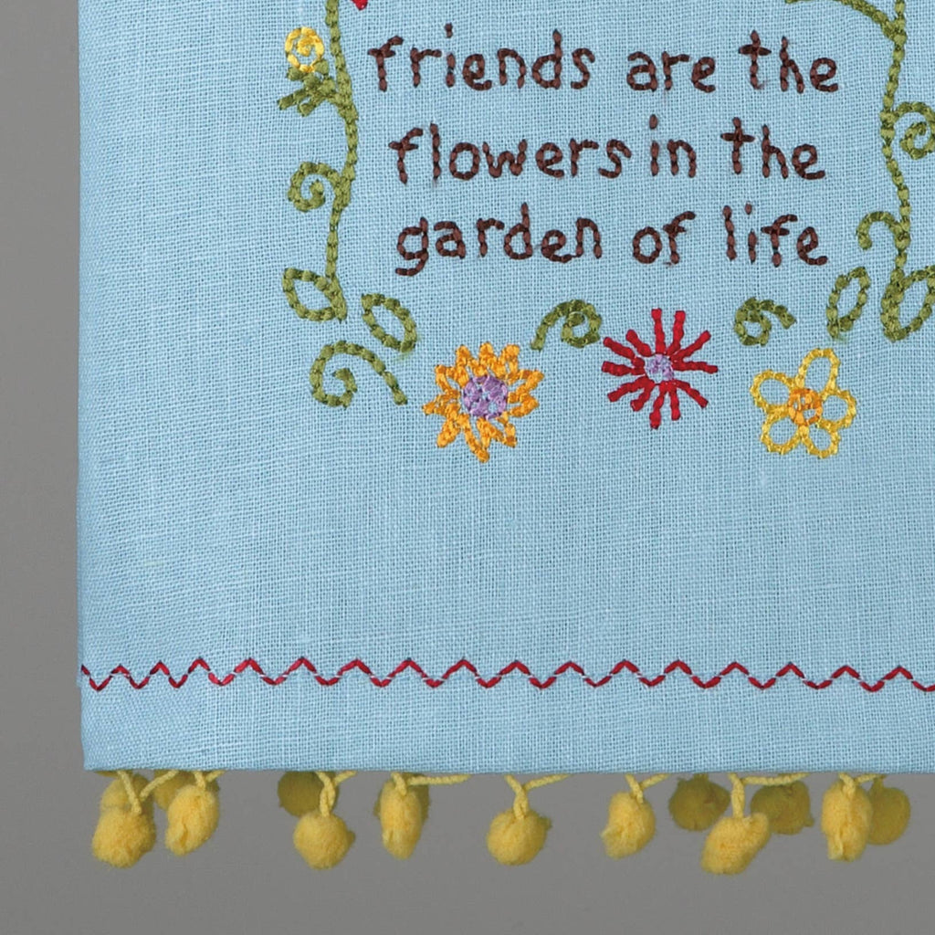 Friends Are The Flowers Embroidered Kitchen Towel