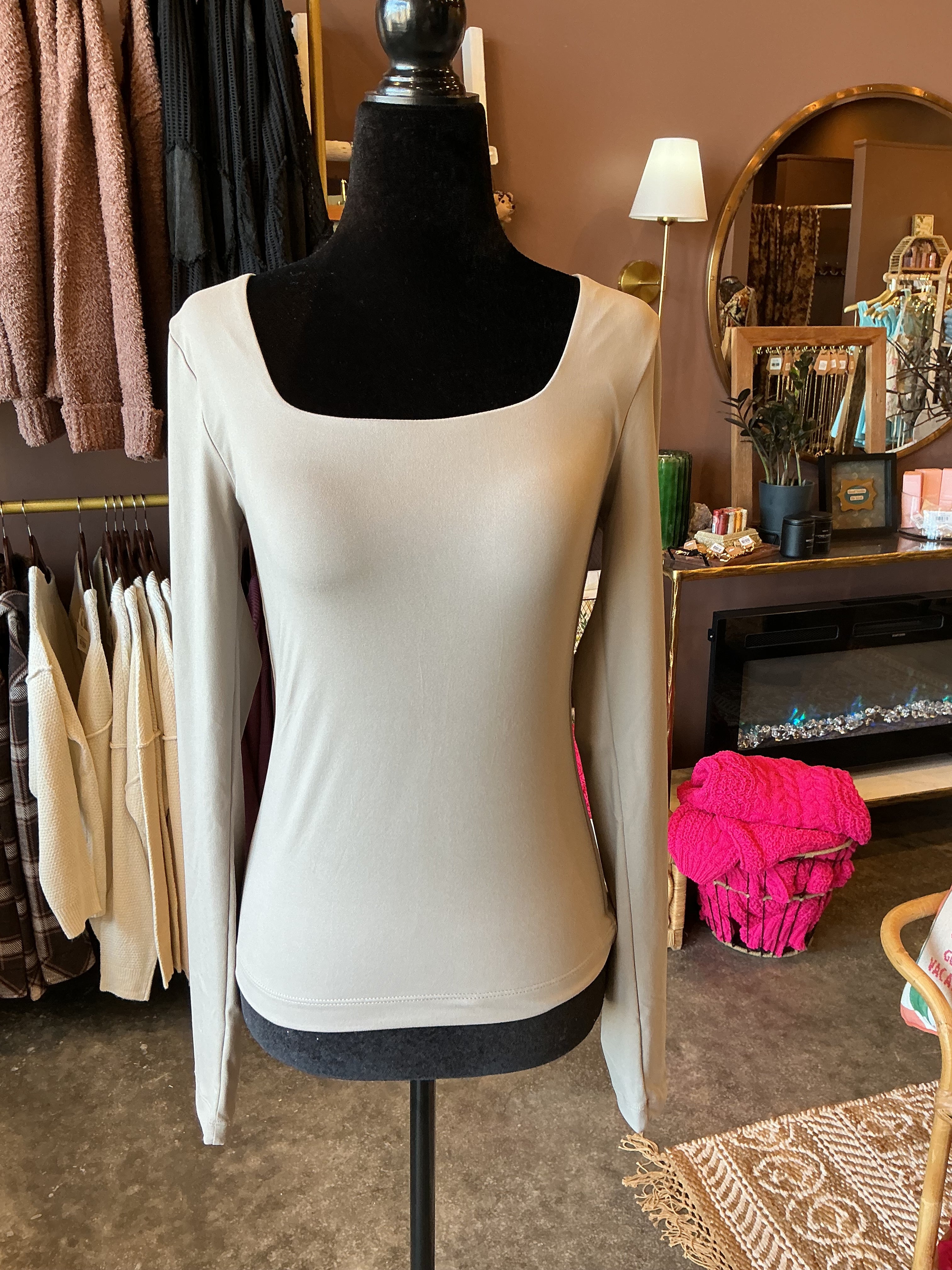 Sabrina Taupe Soft Long Sleeve