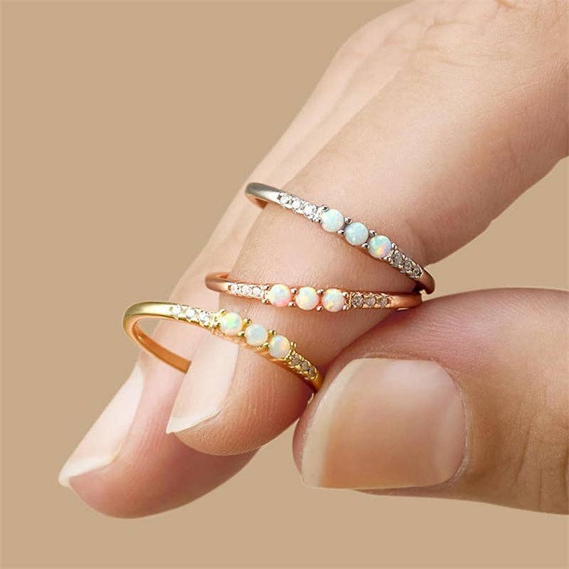 Dainty Triple Opal Ring