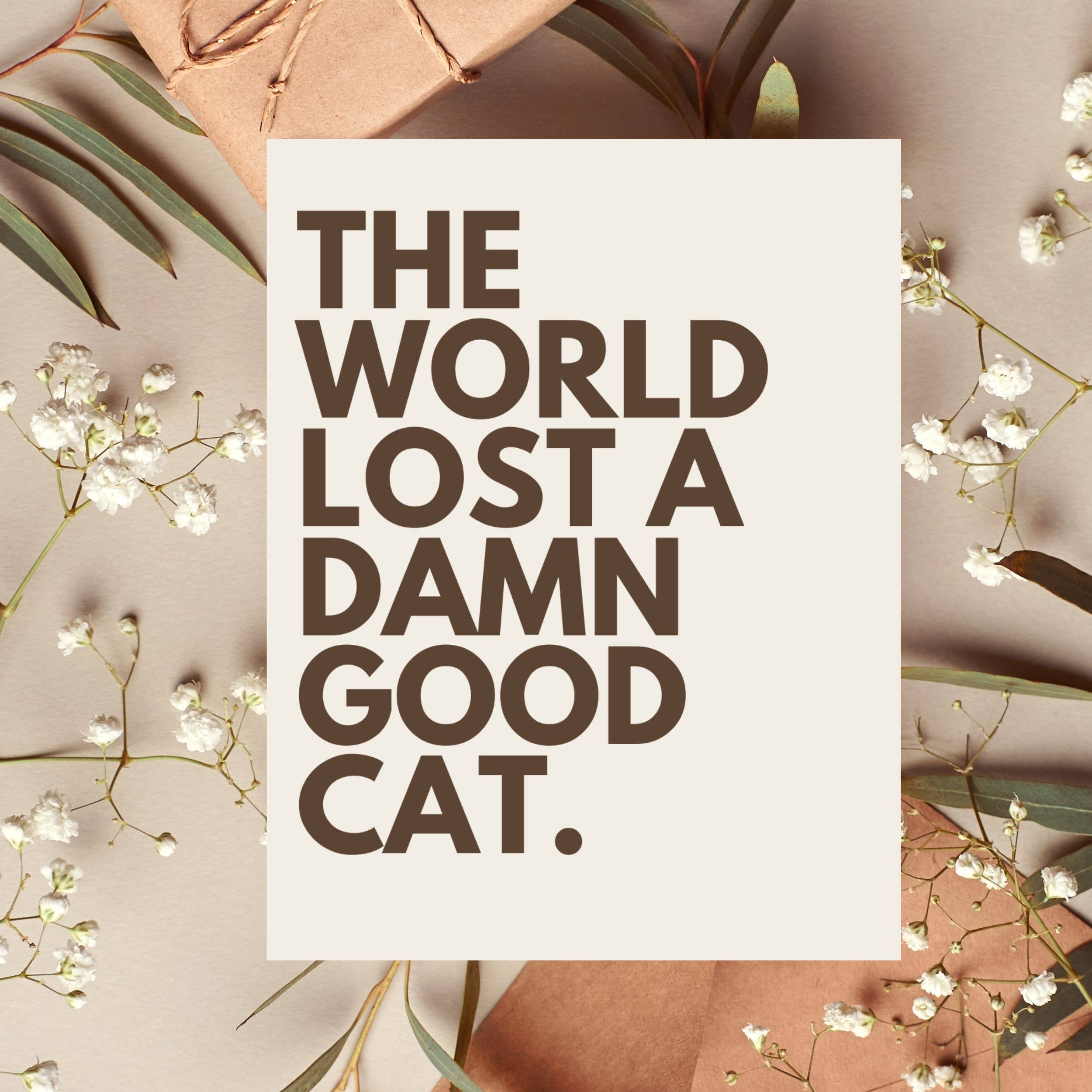 Cat Loss Card Pet Sympathy Thinking of You Greeting Cards