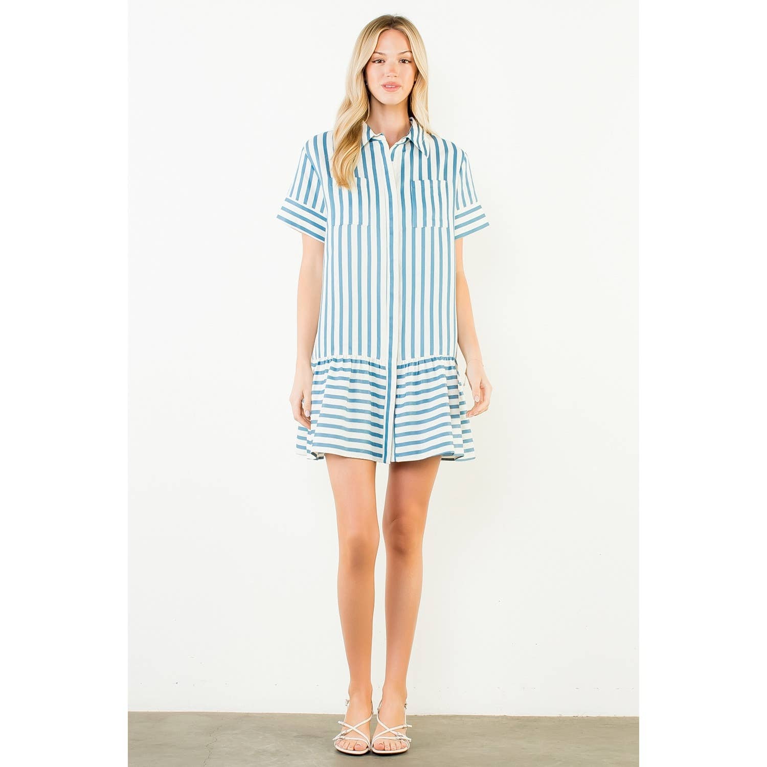 Teagan Striped Tiered Dress