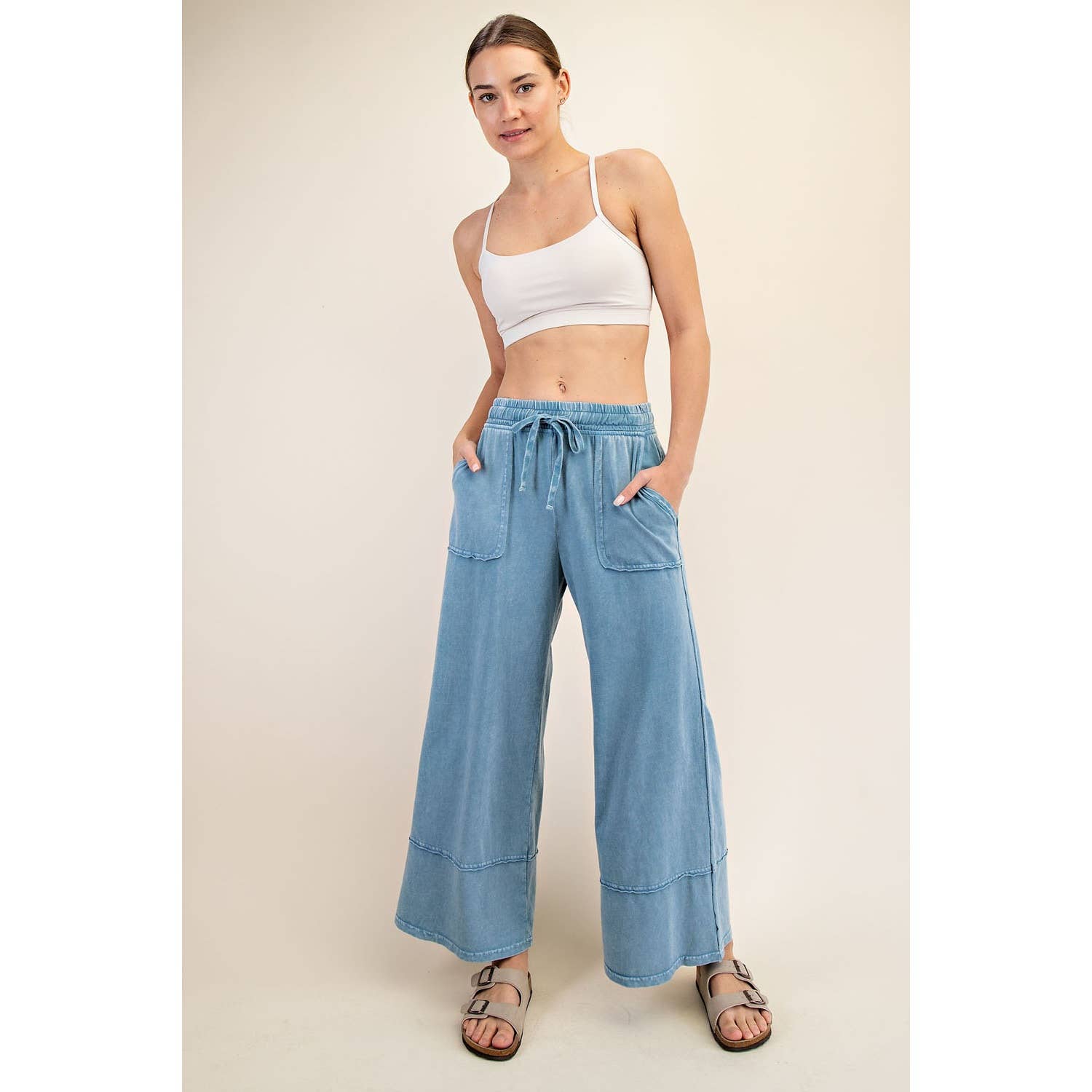 Bree Raw Hem Wide Leg Lounge Pant