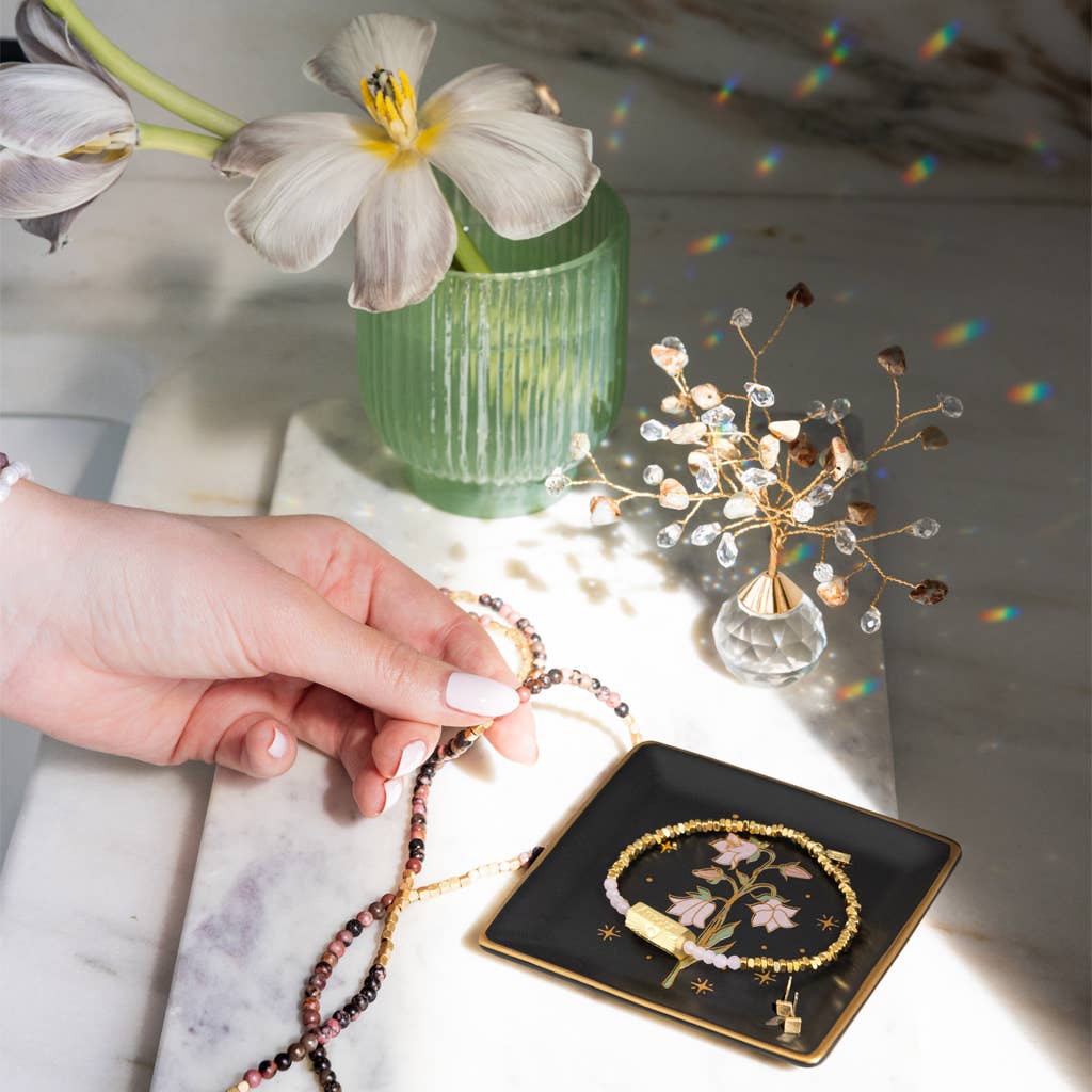 Jewelry Dish & Stud Earring Set - Butterfly/Cream